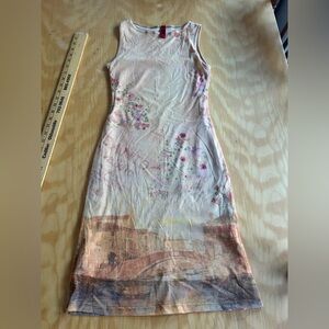 90s photo Print Sleeveless Mini Dress